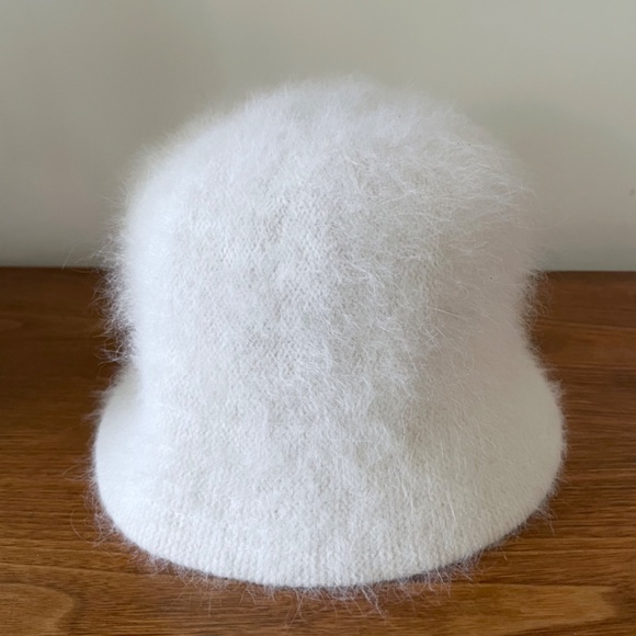 Bucket Hat Cap - Winter White -  Angora/Wool/Polyester - SIze 23 - Picture 4 of 7